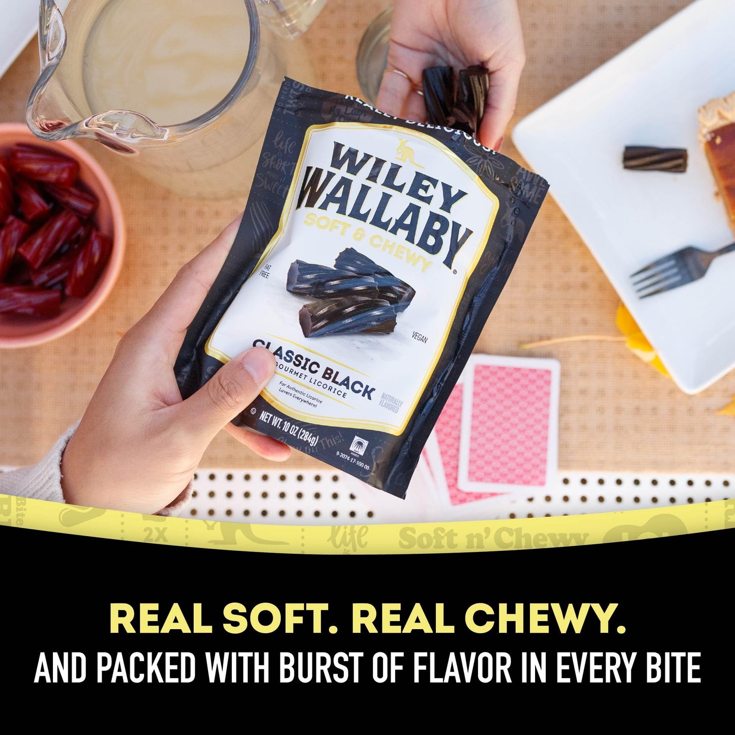 Wiley Wallaby Licorice 10 Ounce Classic Gourmet Soft & Chewy Australian Black Licorice Candy Twists, 1 Pack