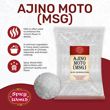 Spicy World Msg 5 Pound Bulk Bag - Flavor Enhancer, Monosodium Glutamate Seasoning, Umami Seasoning