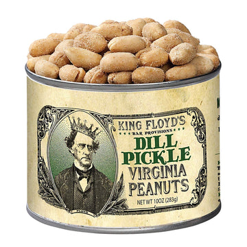 King Floyds Dill Pickle Virginia Peanuts, Salted Dill Flavor, 10 oz Resealable Tin