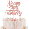 1 Pack Happy 35th Birthday Cake Topper Glitter Heart Star 35 Fabulous Cake Pick Birthday Sign Cake Decorations for Children 35th