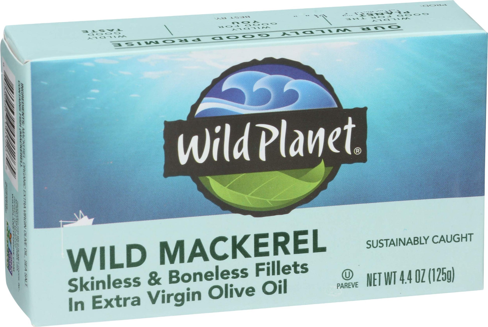 Wild Planet Skinless Boneless Mackerel Fillets In Organic Extra Virgin Olive Oil 4.4 Ounce