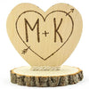 Personalized Cupid'S Heart Wood Custom Rustic Wedding Cake Topper
