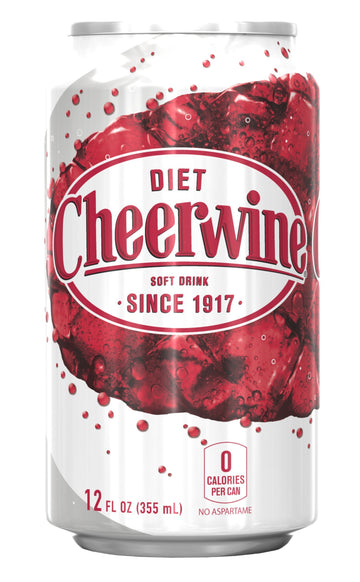 Cheerwine Diet Cherry Soda Soft Drink, 12 oz (12 Pack)