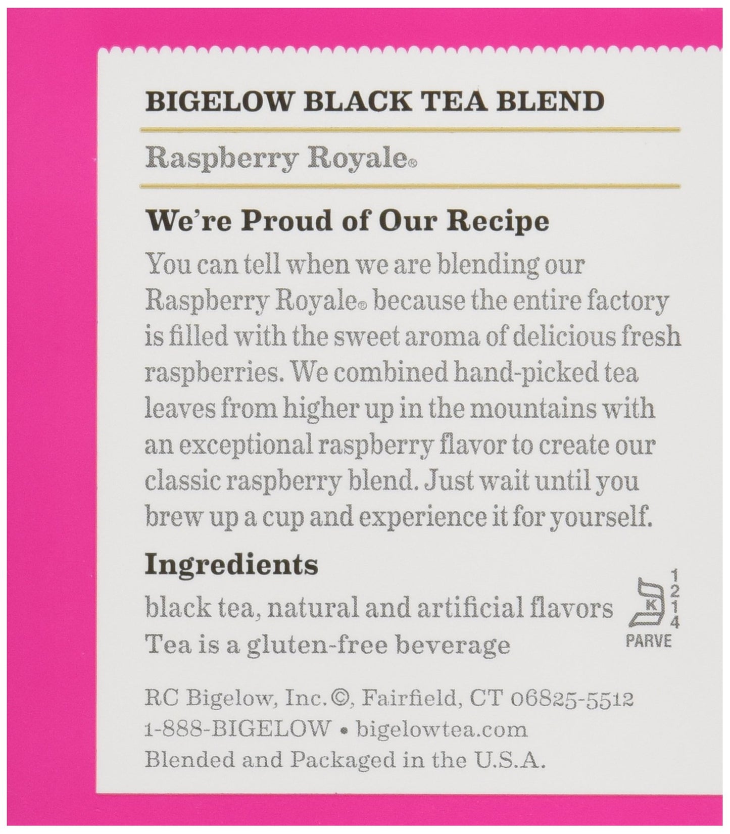 Bigelow Tea Raspberry Royale 20 Bags (Pack Of 12)
