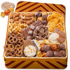 Holiday Chocolate Gift Basket– Thanksgiving Snack Box With Covered Pretzels, Oreos, Nuts & Sweets – Gourmet Food Gift Tin For Christmas, Families, Men, Women, Clients- Bonnie And Pop