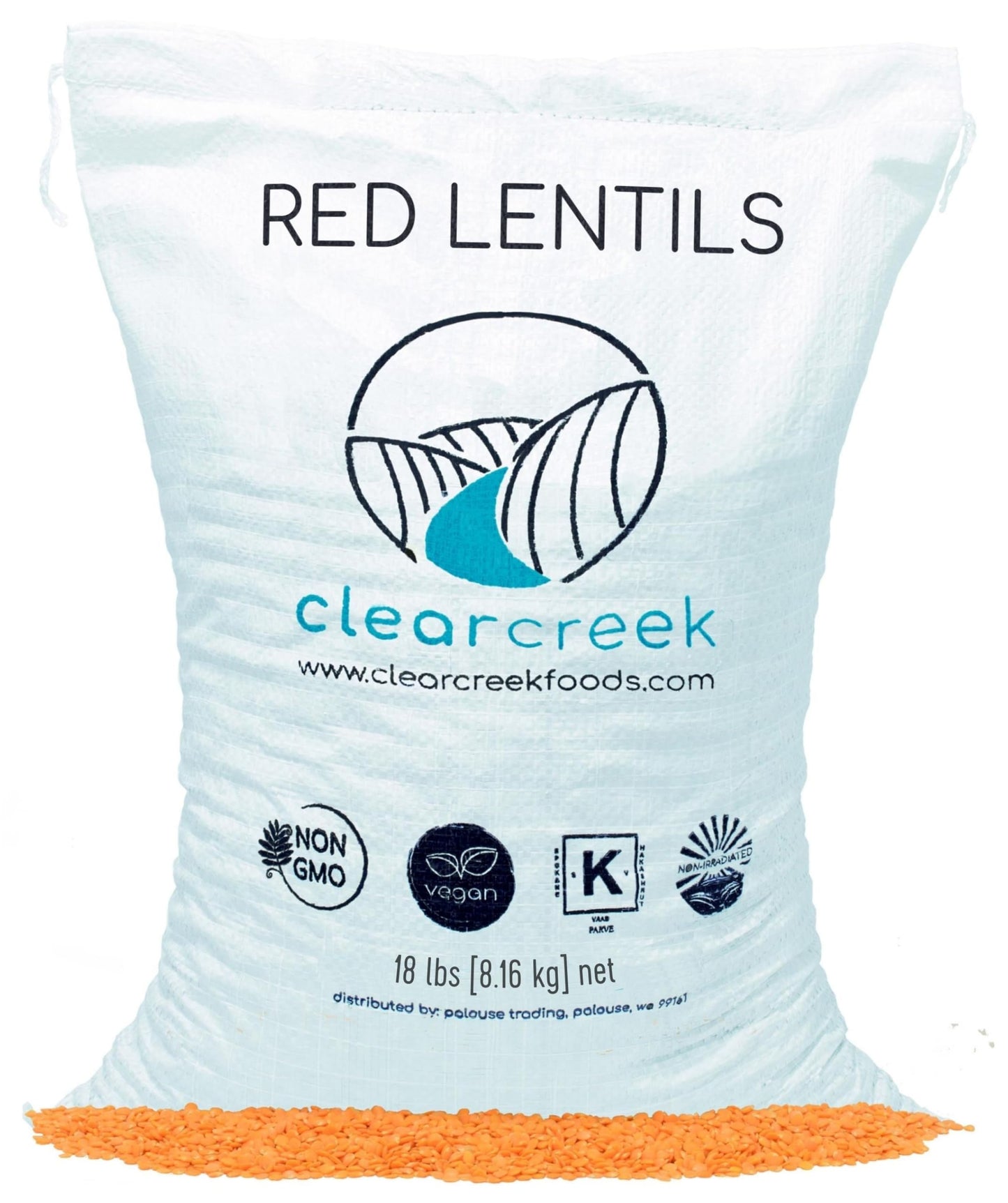 Palouse Brand Grown In Idaho Red Lentils | 18 Lbs | Non-Gmo | Kosher | Vegan | Non-Irradiated