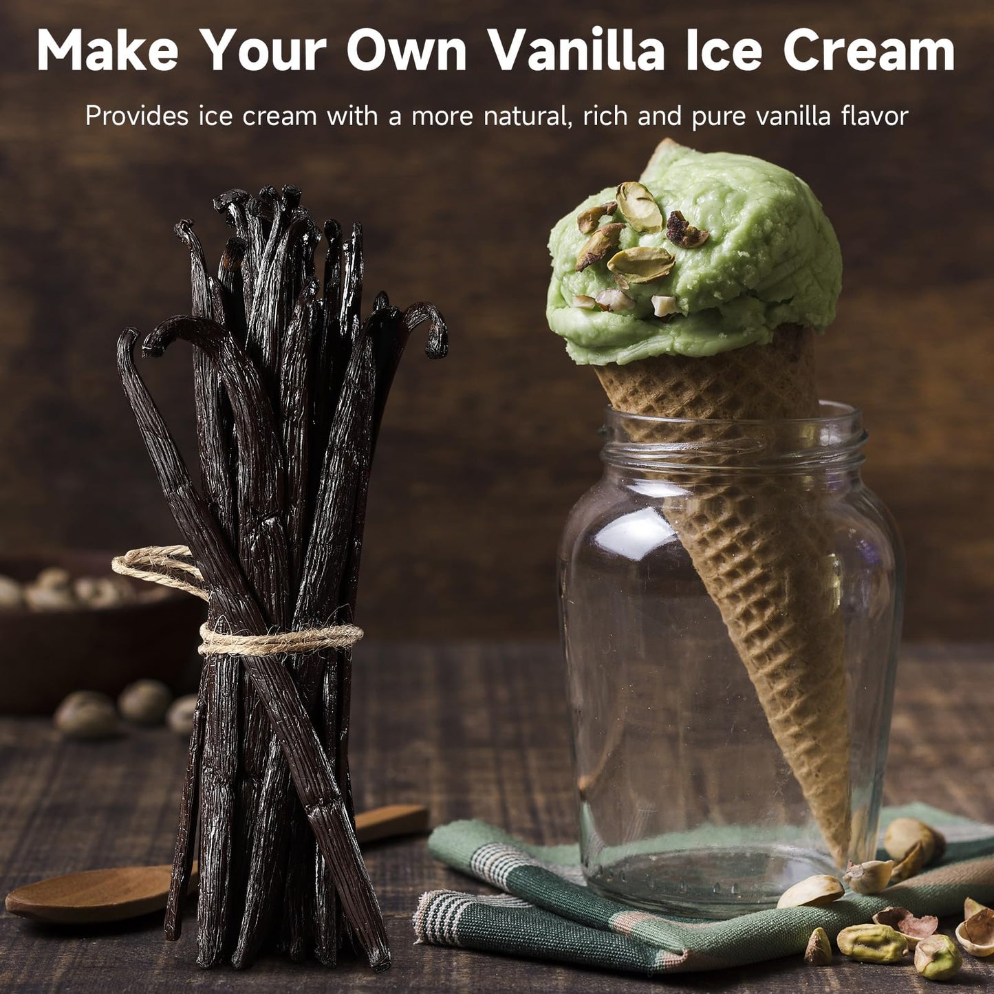 SPICEEL Organic Madagascar Vanilla Beans, Grade A Pods, Gluten Free, Non-GMO, Kosher, 6 Count