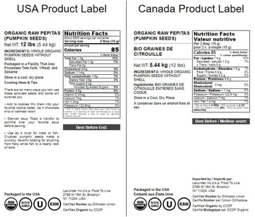 Food To Live Pepitas/Semillas De Calabaza Org Nicas (Crudas, Sin Cascara) (12 Pounds)