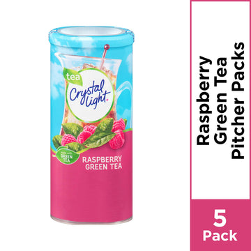 Crystal Light Green Tea Raspberry Drink Mix (20 Pitcher Packets, 4 Canisters of 5)