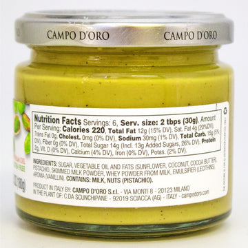 Campo D'Oro - Pistachio Cream Butter, Sweet, 2 X 6.35 Oz (180 G), Premium Ingredient To Make Knafeh Pistachio Dubai Chocolate Ba