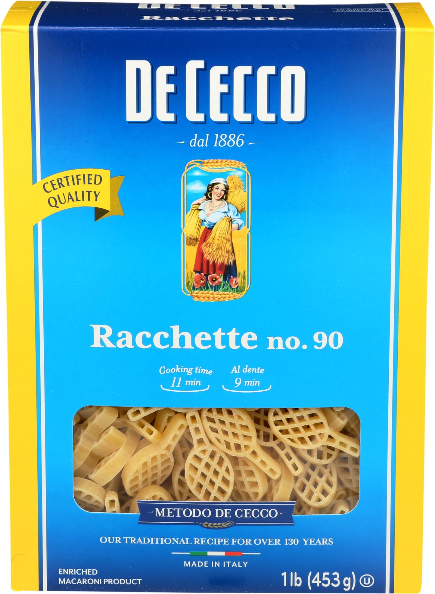 DE CECCO PASTA Racchette Pasta, 16 OZ