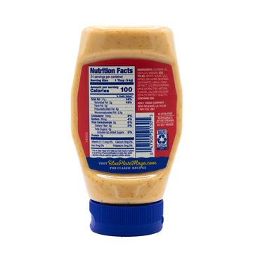 Blue Plate Hot & Spicy Mayonnaise, Rich And Creamy Mayo With A Southern Kick - 12 Fl Oz Squeeze Bottle (Pack Of 1)