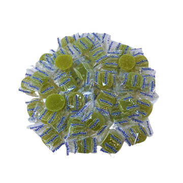Sunkist Individually Wrapped Fruit Gems Soft Candy Lime Flavor Only -1Lbs, (16 Oz)