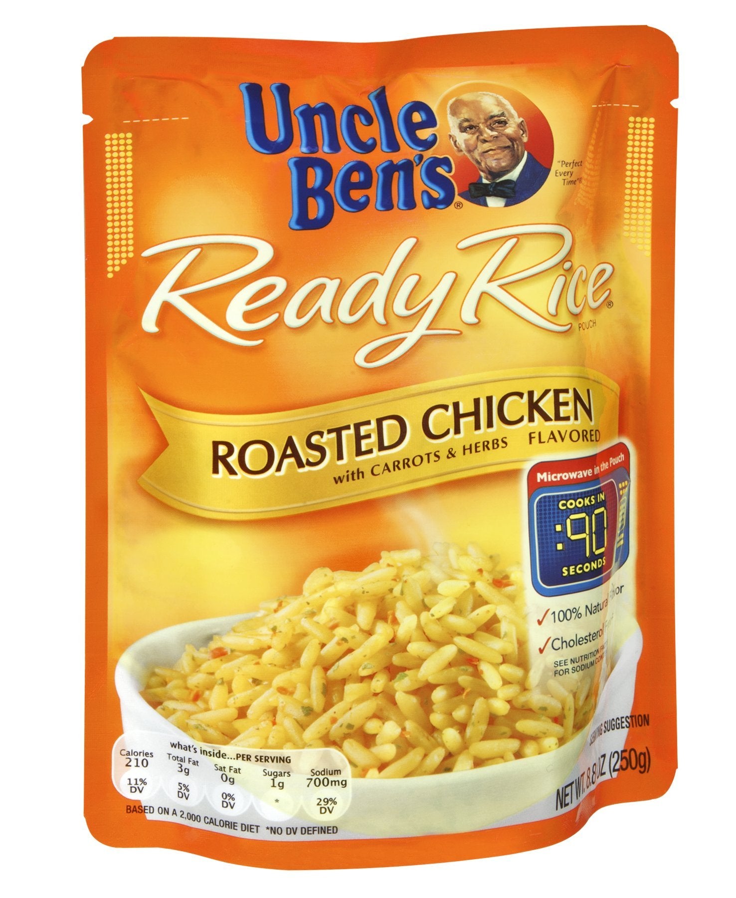 Ben'S Original Ready Rice Roasted Chicken Flavored Rice, Easy Dinner Side, 8.8 Oz Pouch (Pack Of 12)