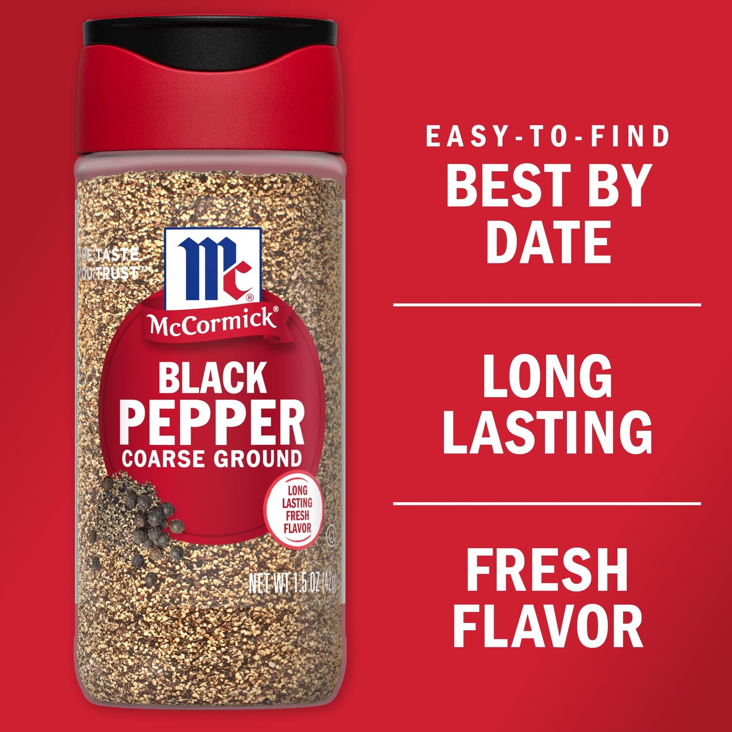 Mccormick Coarse Ground Black Pepper, 1.5 Oz
