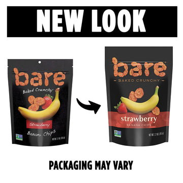 Bare Baked Crunchy Banana Chips, Strawberry, Gluten Free, 2.7 Ounce Bag, 6 Count (Pack Of 1)