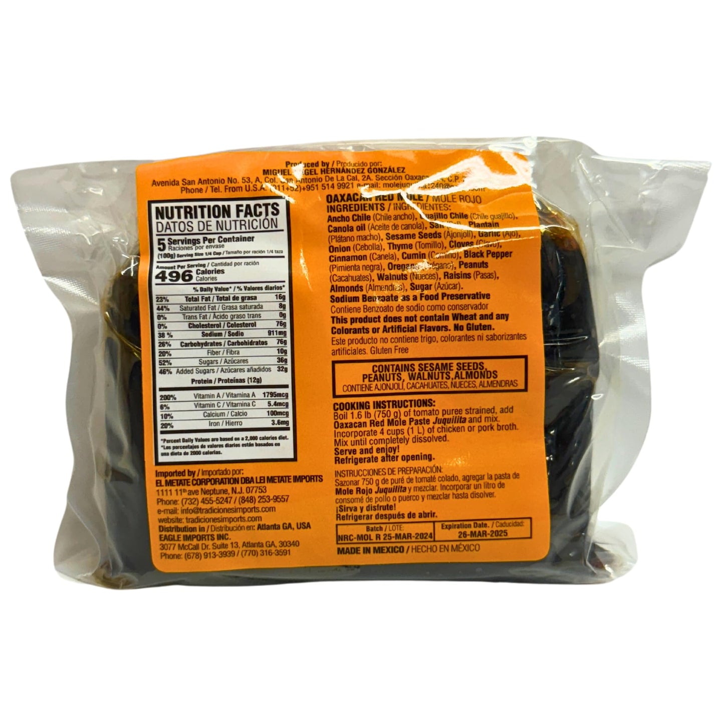 Juquilita Red Mole - Mole Rojo Oaxaqueno - 17 oz