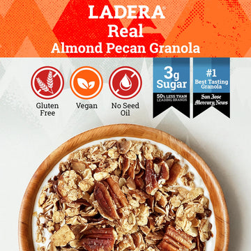 Ladera Foods Almond Pecan Granola, Low Sugar, Gluten Free & Vegan, 2 lb Family Pack