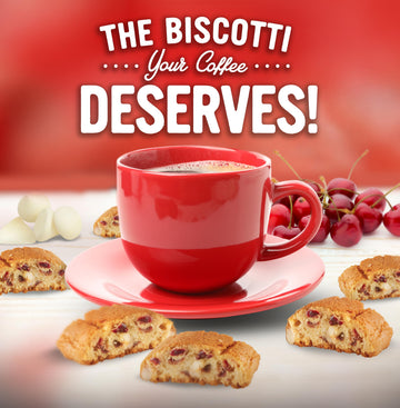 Cooper Street Twice Baked Mini Biscotti Italian Style Cookies - 1.25 Pound of Cherry Chocolate Gourmet Cookies Ideal With Coffee