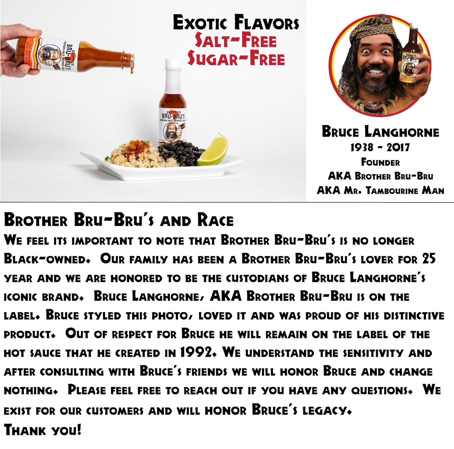 Brother Bru-Brus African Hot Sauce - No Sodium, Salt Free, Sugar Free, Gluten Free, Vegan - Habanero, Seasoning & Spice - 5 oz (