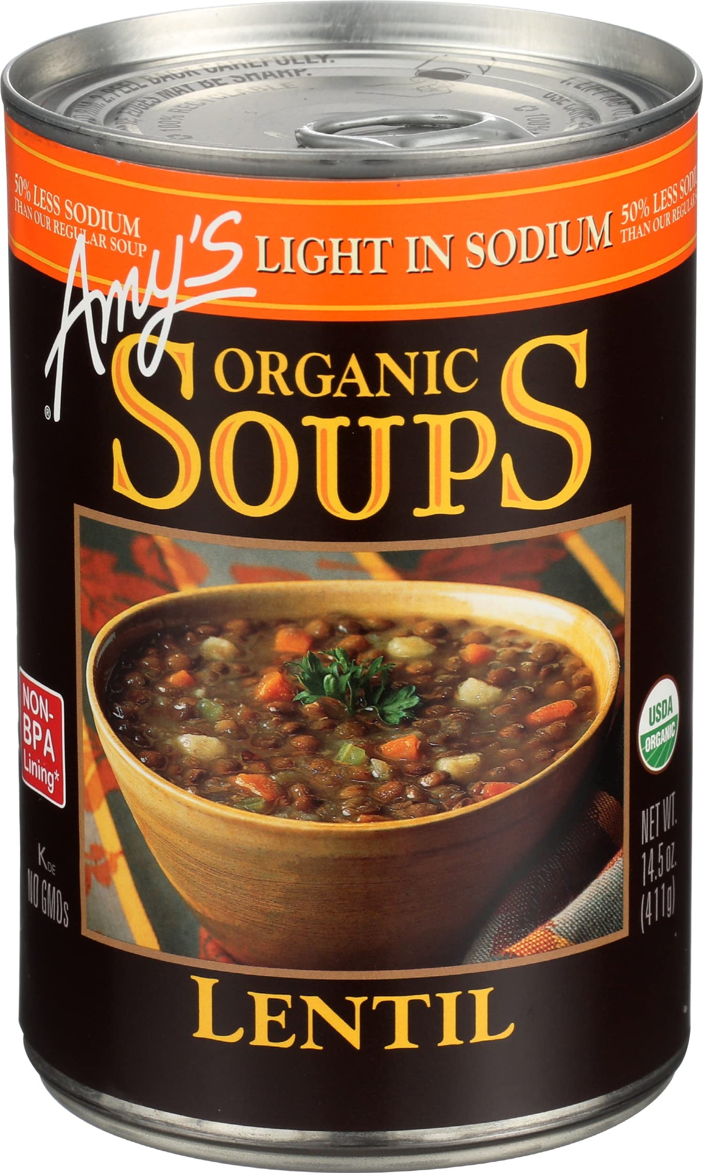 Amys Organic Lentil Soup - Light In Sodium -- 14.5 Fl Oz