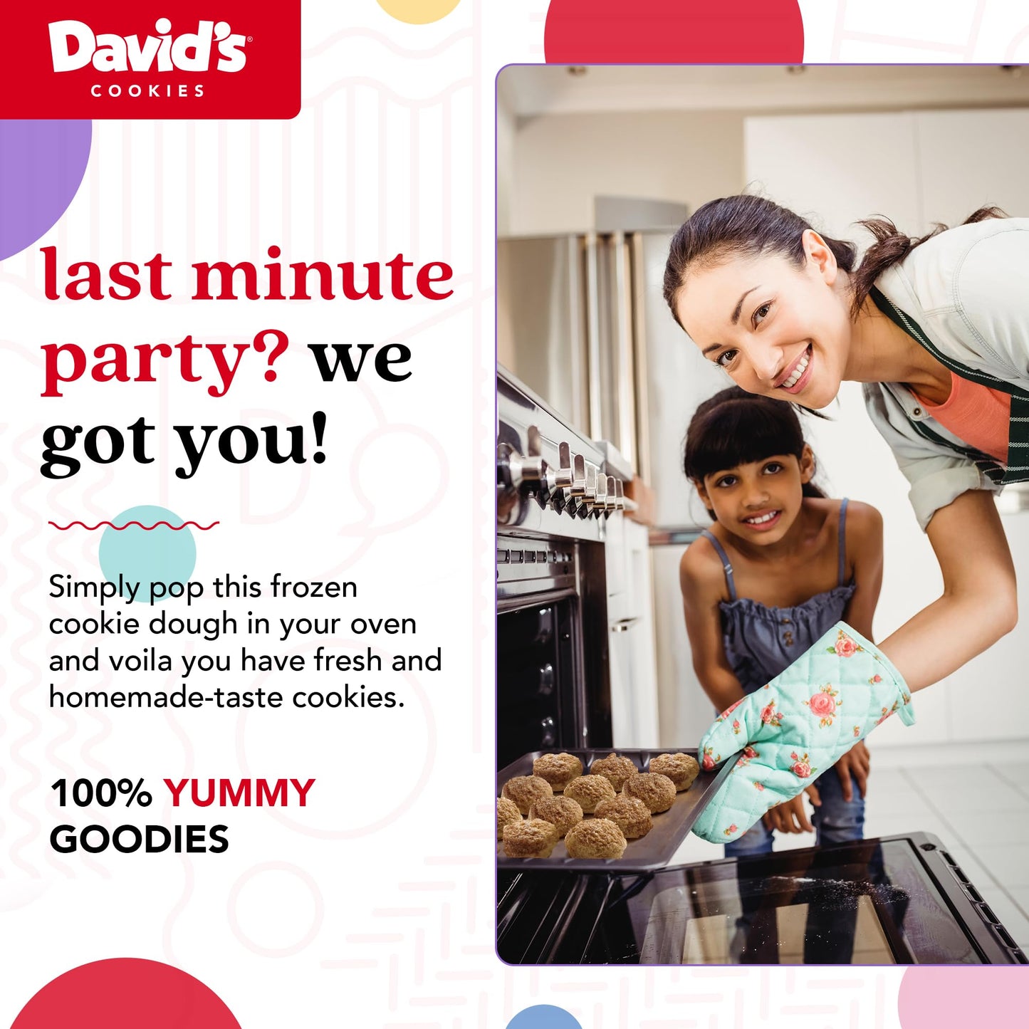Davids Cookies Preformed Frozen Cookie Dough Snickerdoodle 80 count