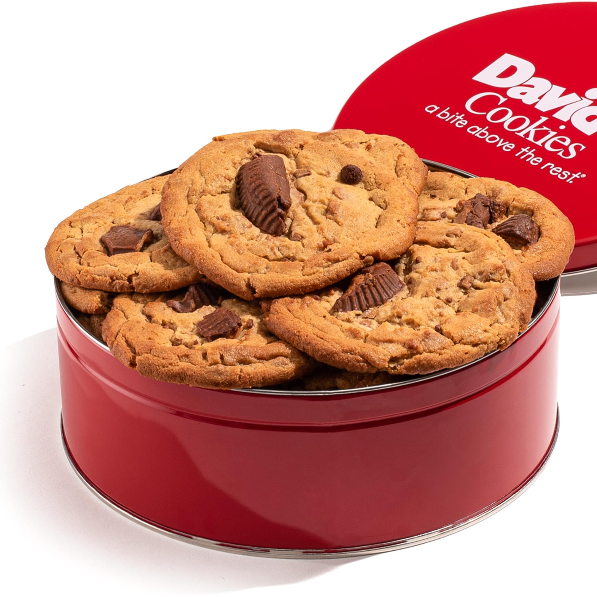 David'S Cookies Peanut Butter Chunk Fresh-Baked Decadent Cookie Gift Basket Tin - Luscious Large Peanut Butter Cookies With No A