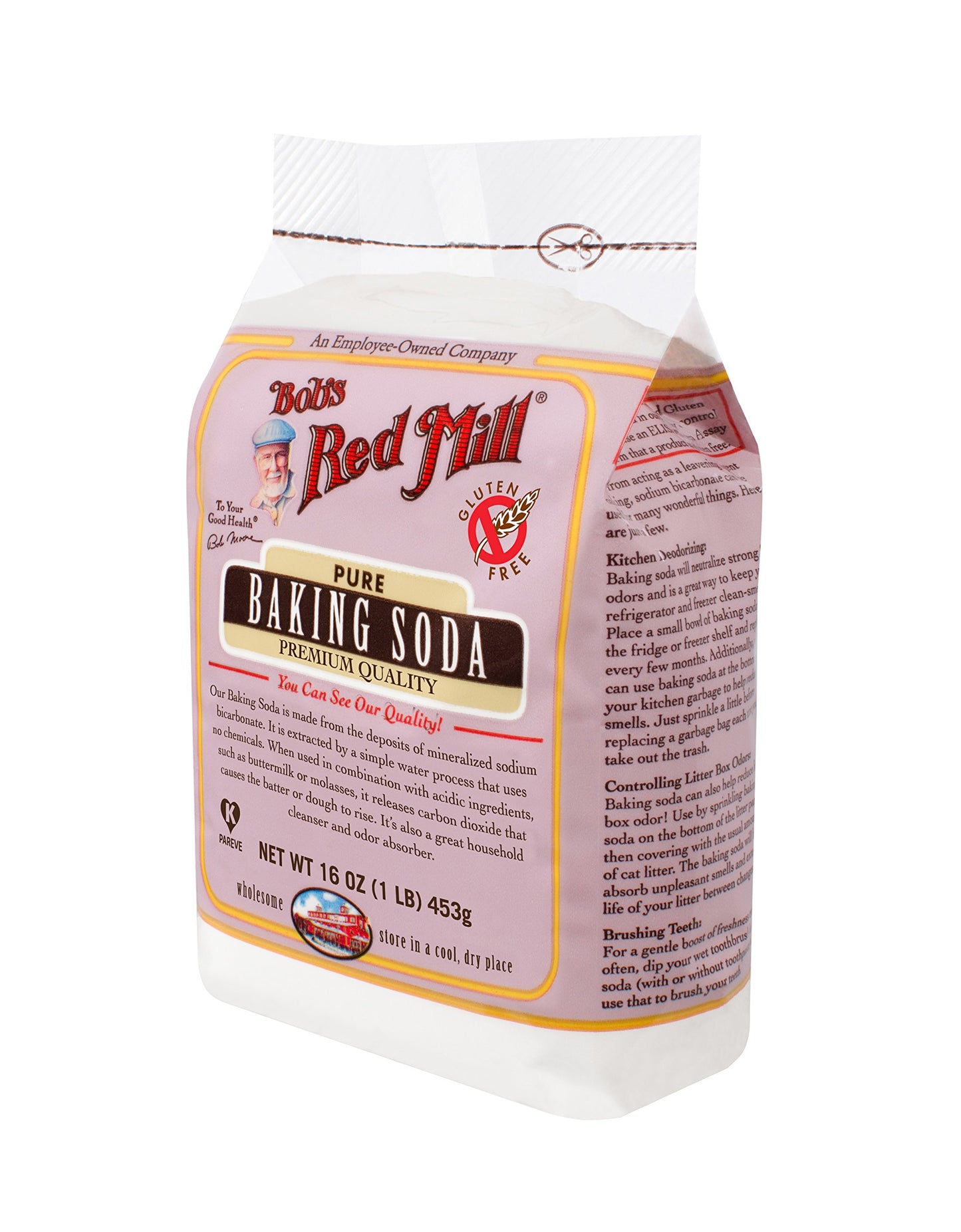 Bobs Red Mill Pure Baking Soda - 450g (Case of 4) - Premium Quality, 16 Ounce Packs