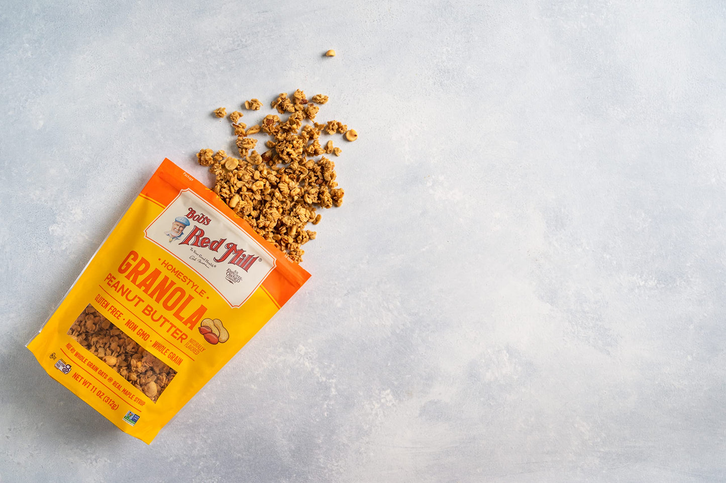 Bobs Red Mill Peanut Butter Homestyle Granola, 11 Ounce Bag (Pack of 1), Certified Gluten Free, Non-GMO, Whole Grain