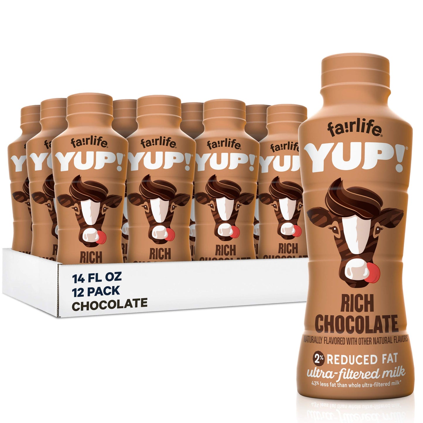 fairlife YUP! Low Fat, Ultra-Filtered Milk, Rich Chocolate Flavor, All Natural Flavors (Packaging May Vary), 14 Fl Oz (Pack of 1