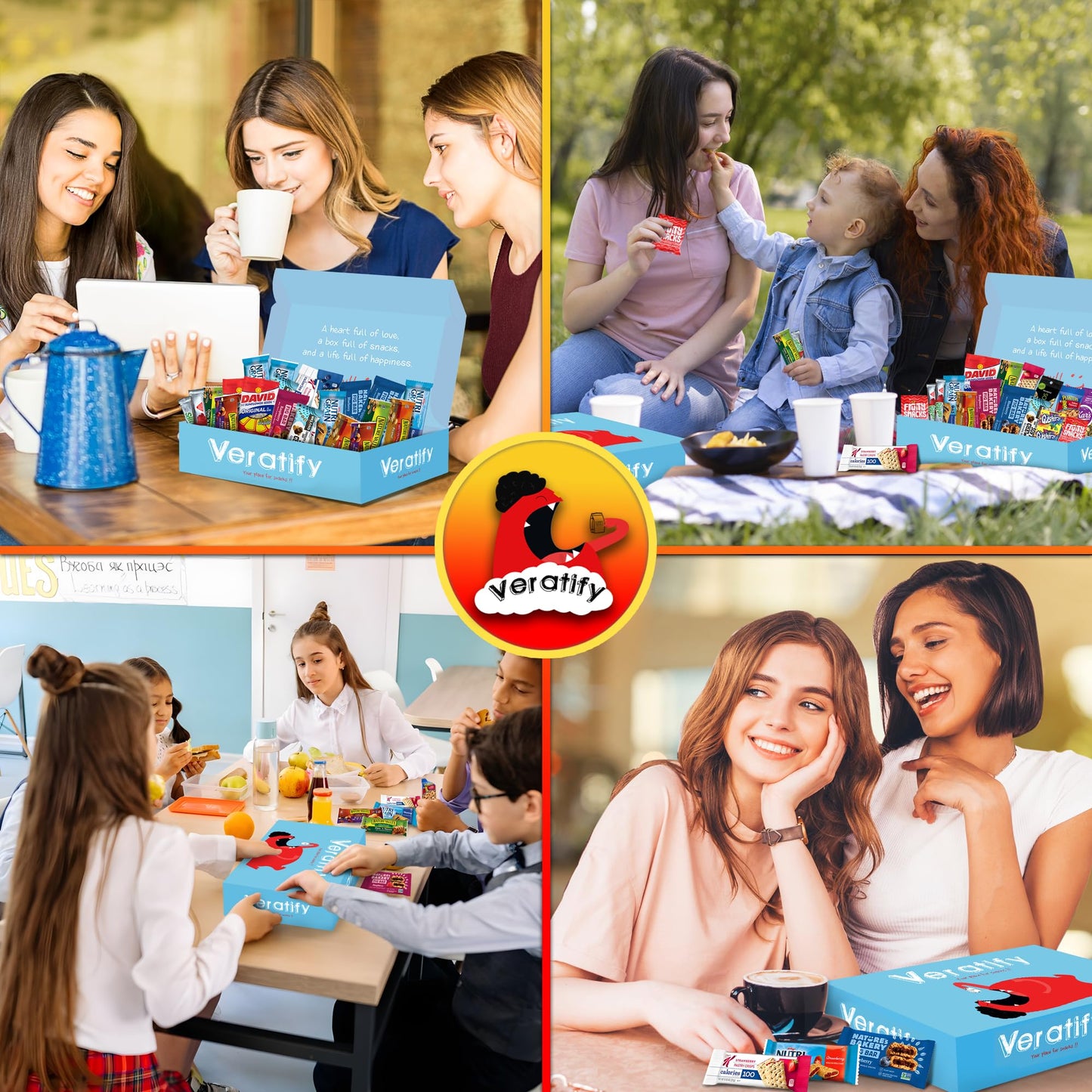 Snack Gift Care Basket, (140 Count) Snacks Gift Basket. Granola Bars, Nuts, Trail Mix, Fruit Snacks, Candy - Great Gift For Home