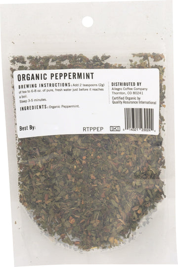 Allegro Tea, Organic Peppermint, Loose Leaf Tea, 0.5 Oz