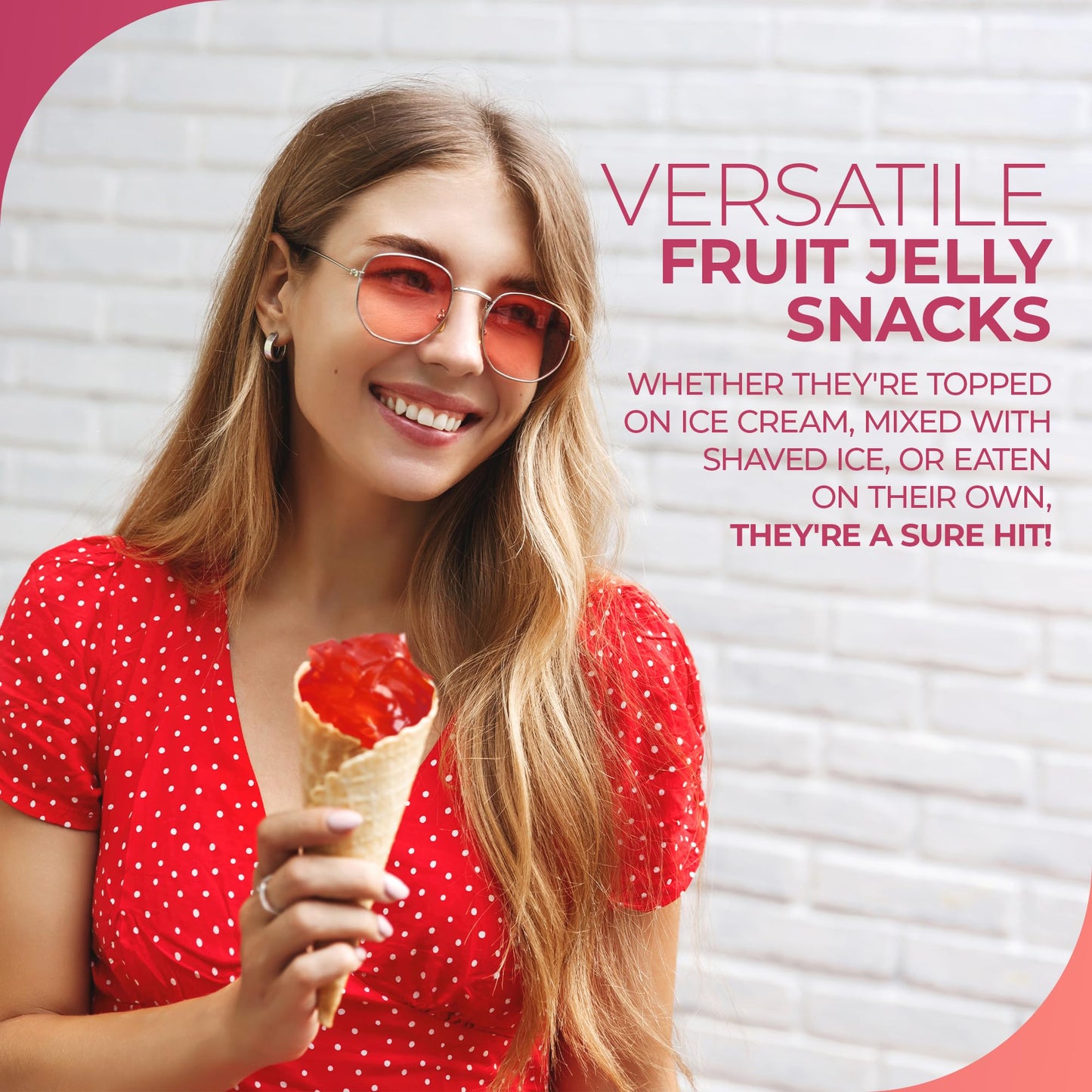 Fusion Select Mango Jelly - Fruity Coconut Gel Snacks - 14 Oz - Yellow - Toppings for Bubble Teas, Yogurt, Ice Cream, Desserts