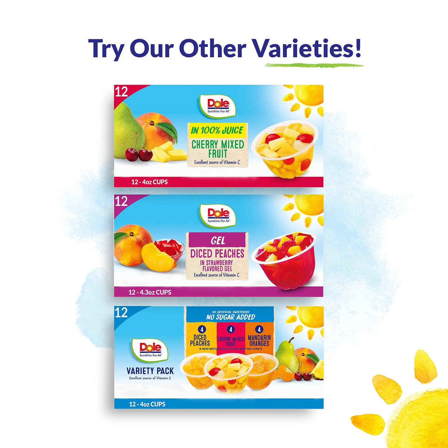 Dole Pineapple Tidbits And Tropical Fruit In 100% Juice Variety Pack - Dole Fruit Bowls Snacks - 4 Oz Bowls - 12 Pack