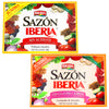 Iberia Sazon Seasoning Without Achiote,6.34 Oz, 36 Pack + Iberia Sazon with Coriander and Achiote, 6.34 Oz 36 Packs