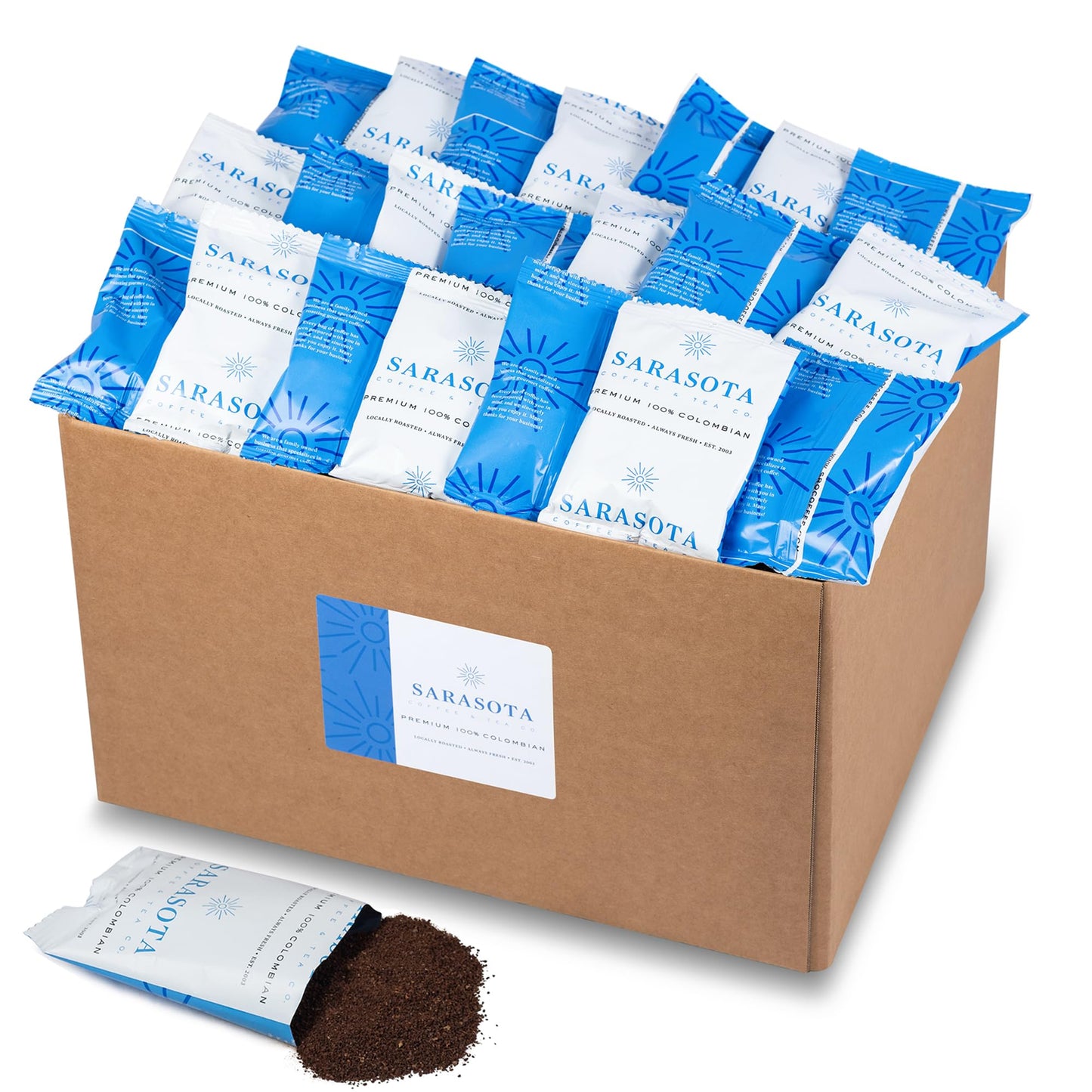 Colombian Coffee Packets - Medium Roast Ground 1.75Oz Bulk Portion Packs For 12-Cup Drip Maker Pre-Measured Fractional Bags 100 Count