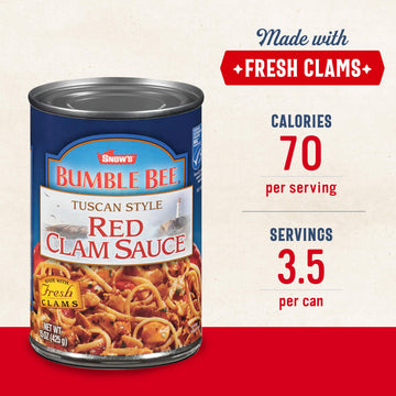 Snow s Tuscan Style Red Clam Sauce, 15 oz (Case of 12) - Authentic Italian Clam Sauce - Made with Fresh Clams, Garlic & Spices