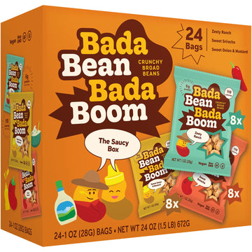 Enlightened Bada Bean Bada Boom - Plant-Based Protein, Gluten Free, Vegan, Crunchy Roasted Broad (Fava) Bean Snacks, 100 Calorie