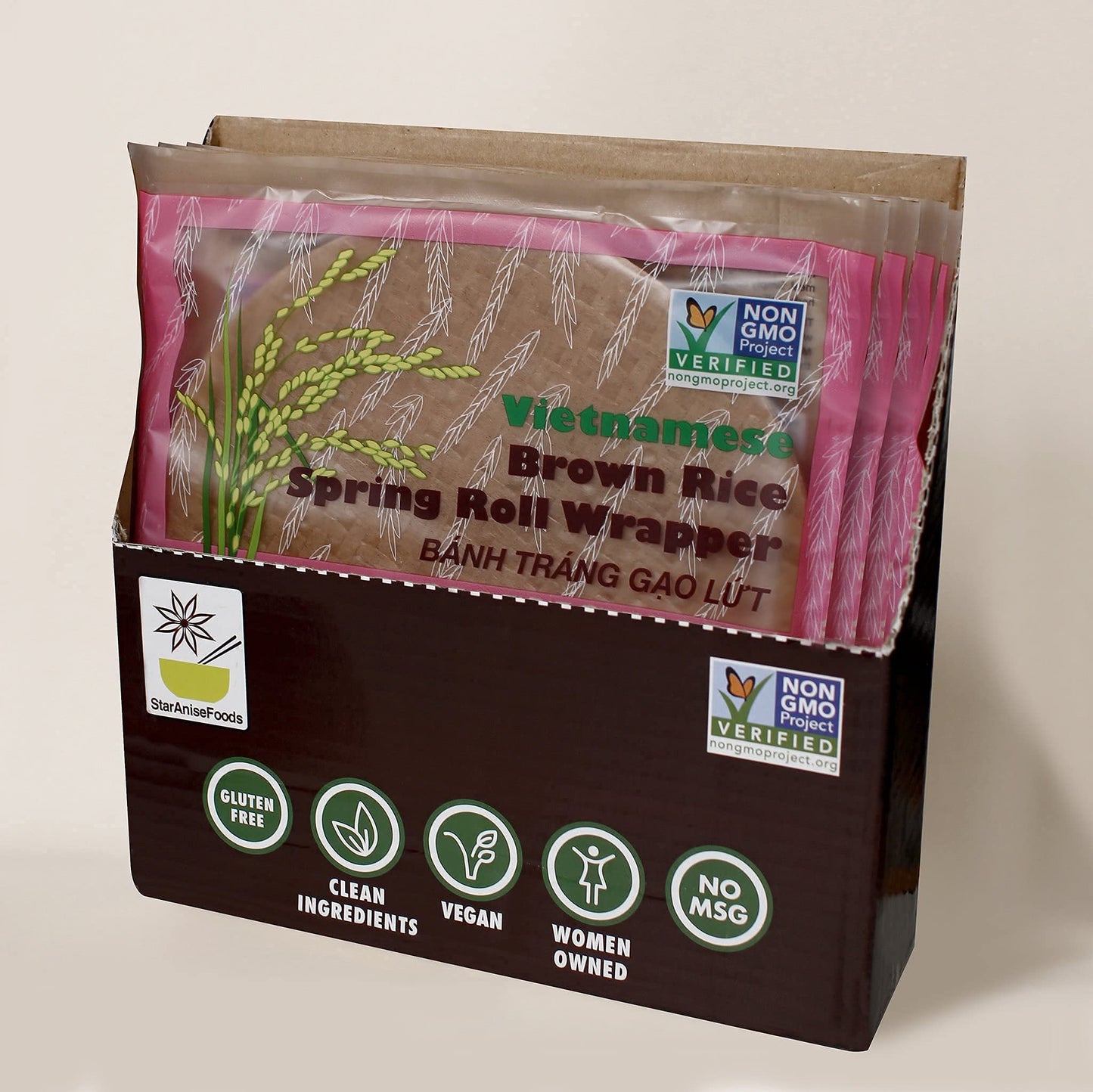 Star Anise Foods Spring Roll Wrapper Brown Rice Vietnamese 8 Ounce