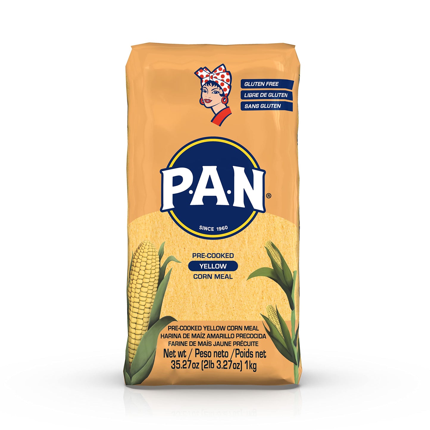 P.A.N. Yellow Corn Meal - Pre-cooked Gluten Free and Kosher Flour for Arepas (2.2 lb/Pack of 1)