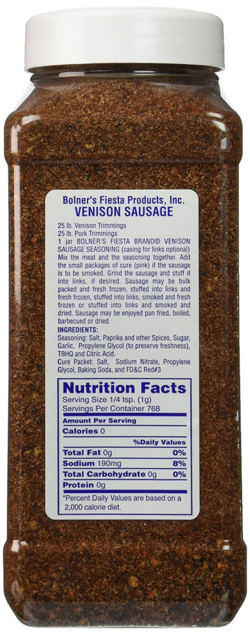 Bolner's Fiesta Venison & Game Meat Sausage Seasoning, 24 Oz - Flavorful Blend for Outdoor Cooking