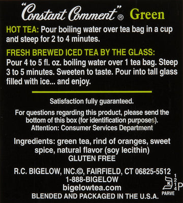 Bigelow Tea Constant Comment Green Tea -- 20 Tea Bags