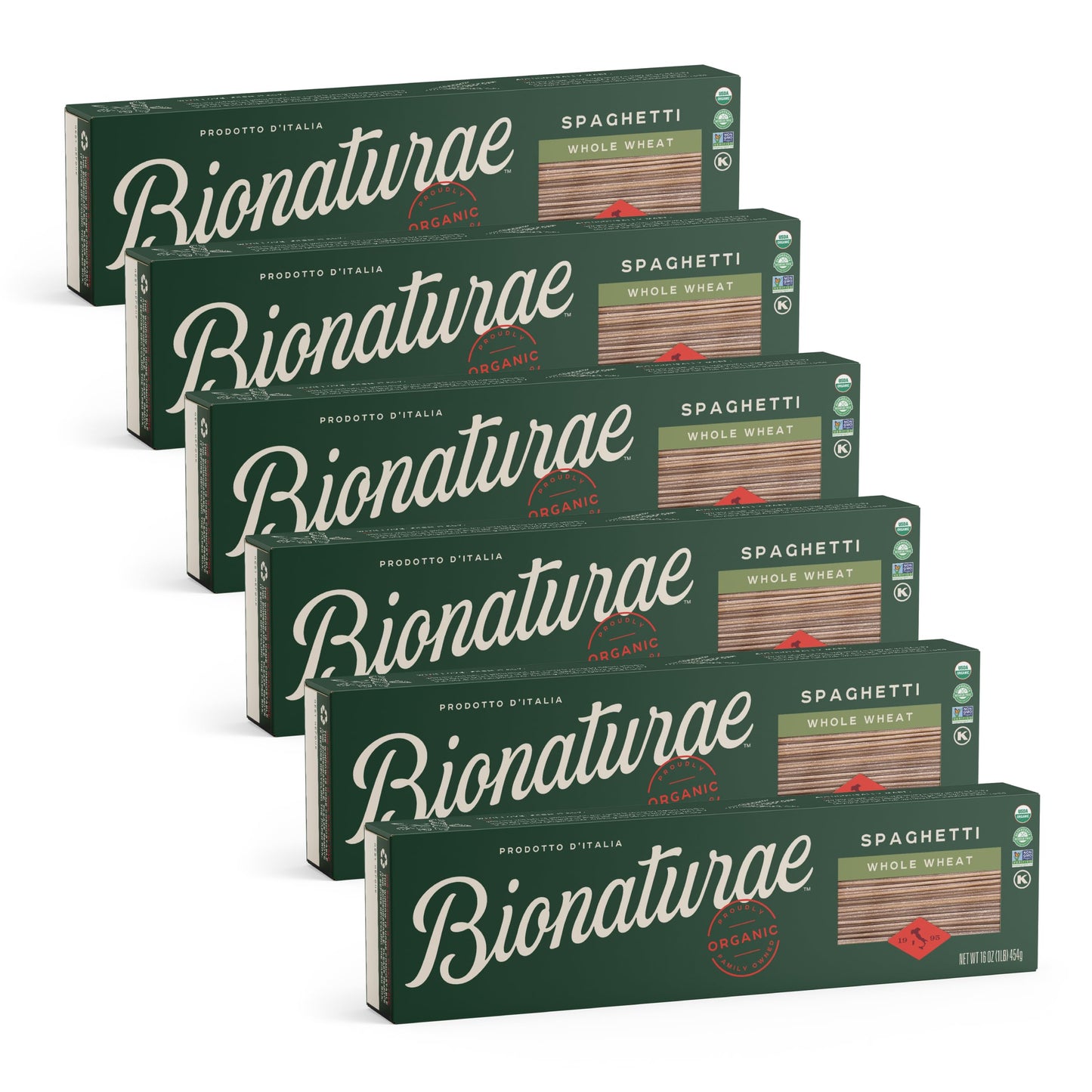 Bionaturae Spaghetti Pasta Noodles - Whole Wheat Pasta, Kosher Certified, High Protein, Non-Gmo, Usda Certified, Whole Wheat Spa