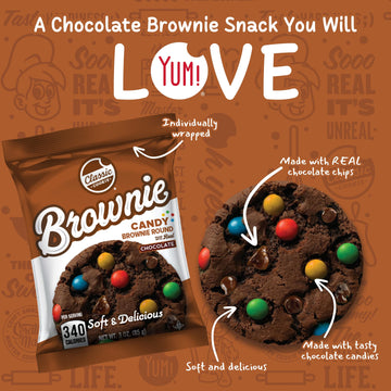 Classic Cookie, Soft Baked Brownie, Candy Brownie Round 3Oz, 8 Count Pack