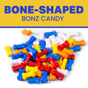 Bone Shaped Bonz Candy - Approx 1200 Bone Candy For Kids - 3 Pound Of Bulk Vending Candy - Dog Bonz Candy