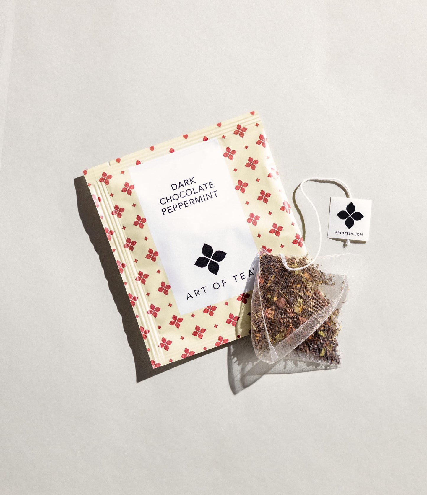 Art of Tea | Dark Chocolate Peppermint Dessert Tea | Organic Black Tea | 50 Eco Friendly Pyramid Tea Bag Sachets