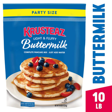 Krusteaz Complete Buttermilk Pancake and Waffle Mix, Light & Fluffy, 10 lb Bag