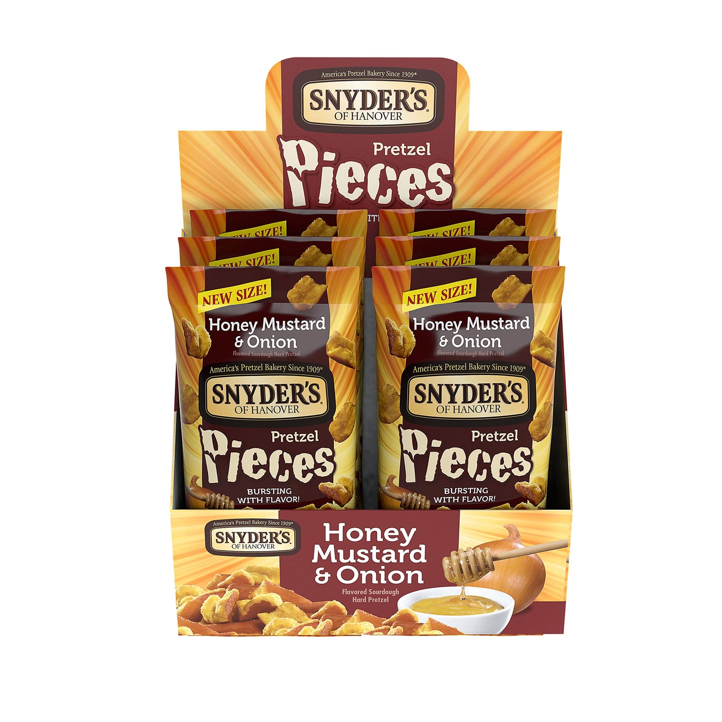Snyders of Hanover Pretzel Pieces, Honey Mustard & Onion, 3.25 Oz, 6 Ct