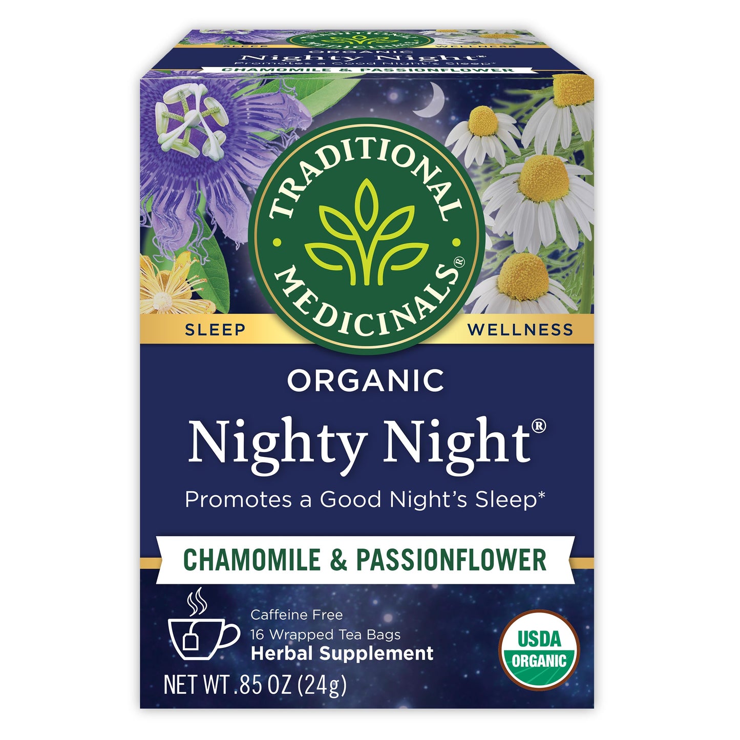 Traditional Medicinals Tea, Organic Nighty Night, Relax & Get a Good Night's Sleep, 16 Tea Bags (Packaging May Vary)