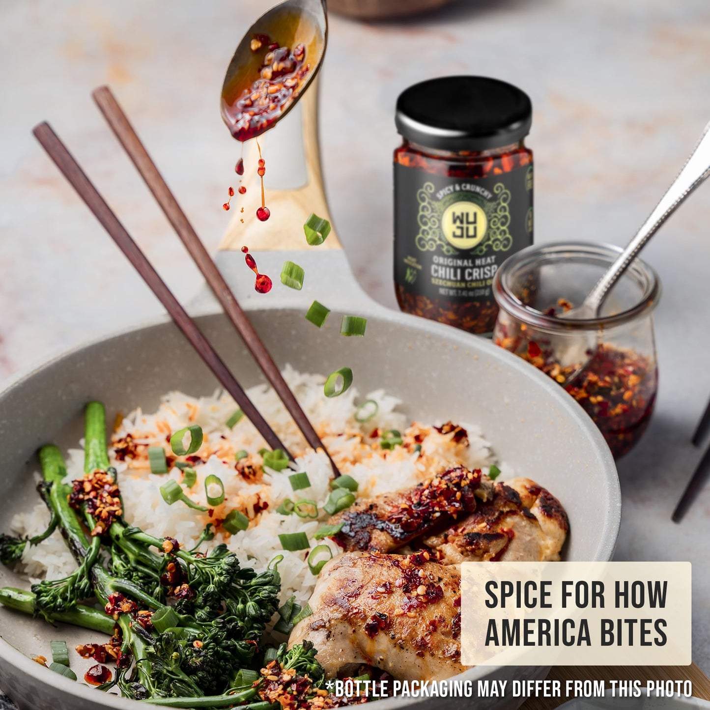 Wuju Classic Chili Crisp - Crunchy Spicy Peppers, Chilies, Garlic Crisps, Sesame Seeds In Szechuan Chili Oil, Ingredient For Recipes, Topping, Hot Sauce, Clean Natural Ingredients - 7.41 Once - 1 Pack